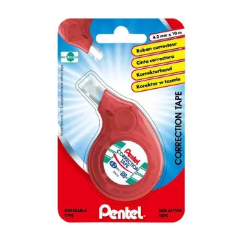 Pentel korekcinė juosta XZTN14BW 4,2 mm balta juosta permatomai mėlynas/žalias dozatorius, papildoma