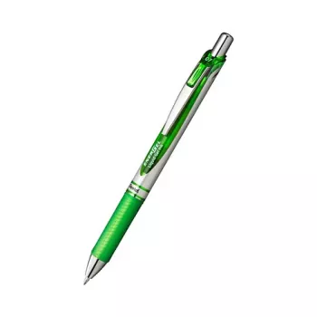 Pentel EnerGel Xm ištraukiamas gelinis rašiklis – žalias – 0,35 mm – sidabriniai akcentai