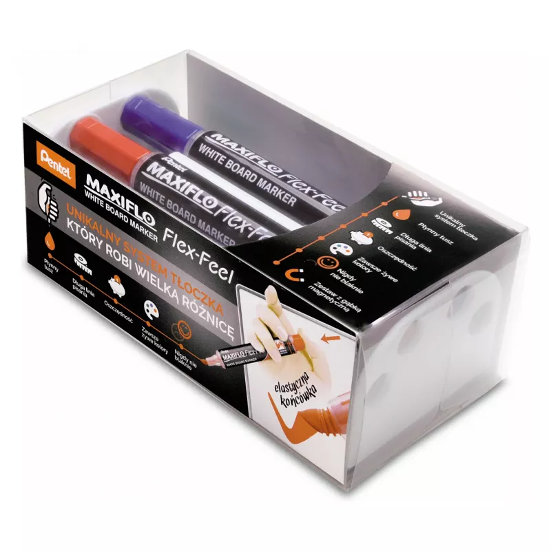 Pentel Maxiflo Flex-Feel Whiteboard Marker MWL5SBF-AX Black