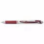 Pentel Energel BL77 Retractable Gel Pen - Burgundy Ink - 0.7 mm - Silver Clip - Round Barrel