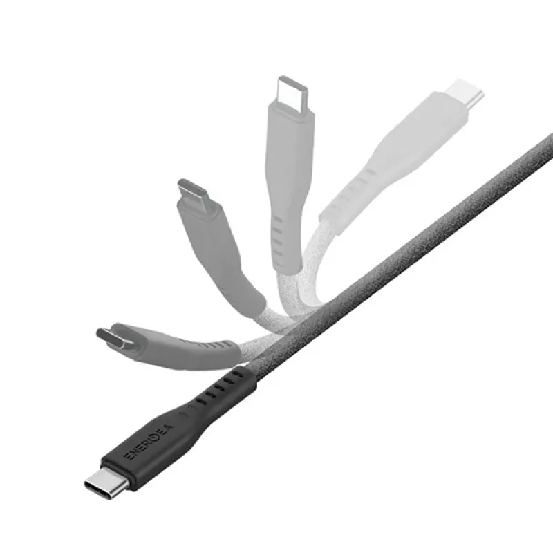 ENERGEA Flow USB-C to Lightning kabelis 1,5 m juodas 60 W 3A PD greitasis įkrovimas MFi sertifikuotas