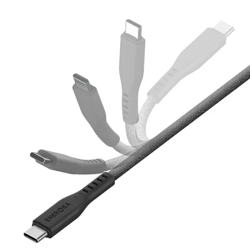 ENERGEA Flow USB-C į USB-C laidas 1,5 m juodas 240W 5A PD greitas įkrovimas