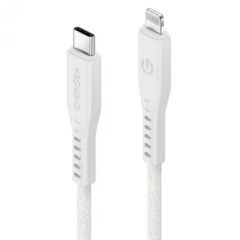 ENERGEA Flow USB-C to Lightning kabelis 1,5 m Baltas 60W 3A PD Greitas Įkrovimas MFi