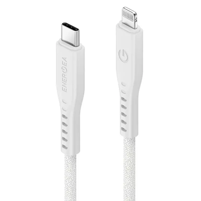 ENERGEA Flow USB-C to Lightning kabelis 1,5 m Baltas 60W 3A PD Greitas Įkrovimas MFi