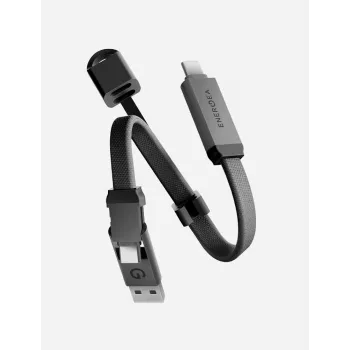 ENERGEA Sheath Key 2-in-1 USB-C į USB-C/USB-A Laidas 15cm Gunmetal