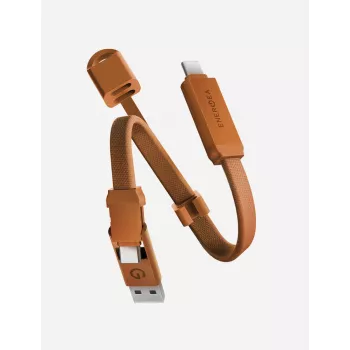 ENERGEA Sheath Key 2-in-1 USB-C į USB-C/USB-A laidas 15cm Oranžinis