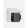 ENERGEA Ampcharge Arc 65W GaN USB-A/USB-C sieninis įkroviklis su įtraukiamu USB-C kabeliu, Gunmetal