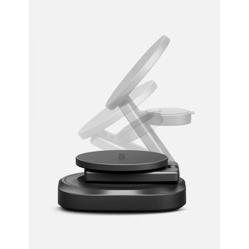 ENERGEA Alumag GYRO 360 Rotating Qi2 Wireless Charger 25W Foldable Gunmetal