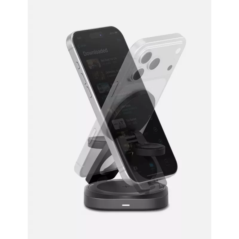 ENERGEA Alumag GYRO 360 Rotating Qi2 Wireless Charger 25W Foldable Gunmetal