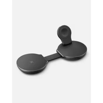 ENERGEA Alumag Trio 2 3-in-1 Foldable Qi2 Wireless Charging Station 25W Gunmetal