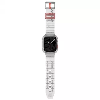 SKINARMA Saido 2-in-1 Dėklas ir Dirželis Apple Watch 45/44mm, Skaidrus