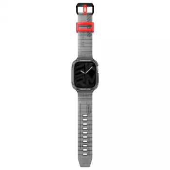 Skinarma Saido 2-in-1 Strap & Case for Apple Watch 45/44mm - Smoke
