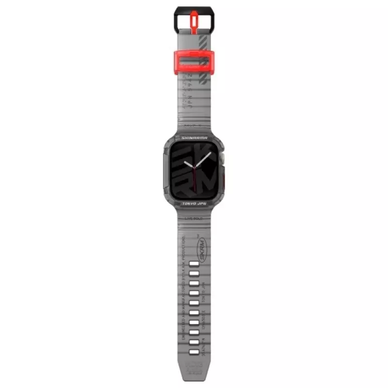 Skinarma Saido 2-in-1 Strap & Case for Apple Watch 45/44mm - Smoke