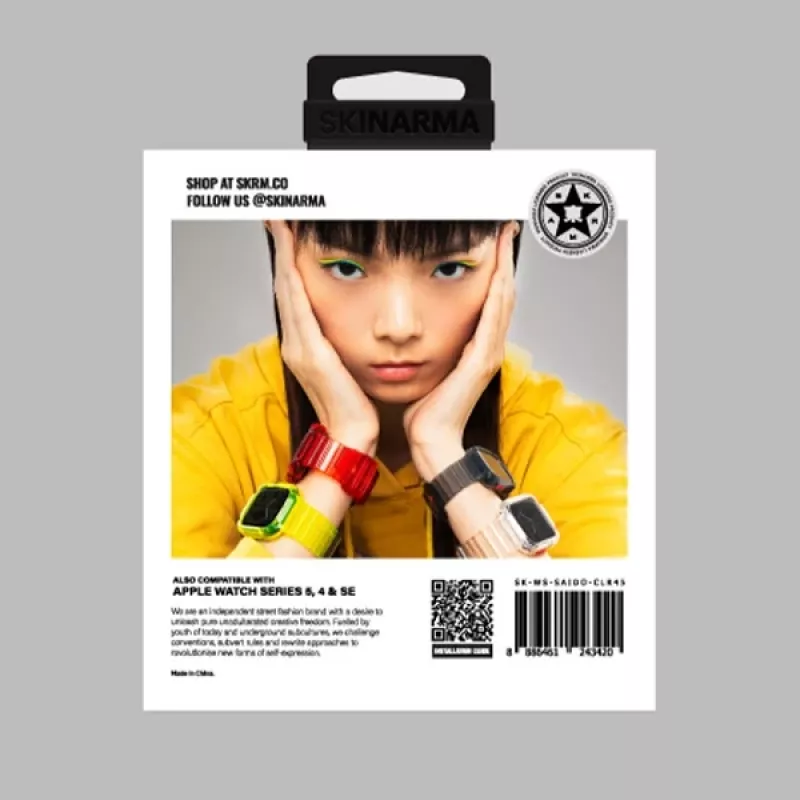 Skinarma Saido 2-in-1 Strap & Case for Apple Watch 45/44mm - Smoke