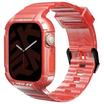 Skinarma Saido 2-in-1 Strap and Case for Apple Watch 45/44mm Red