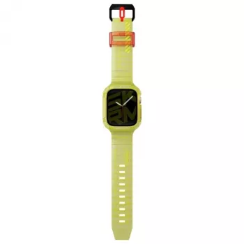 Skinarma Saido 2-in-1 Apple Watch Band & Case 45/44mm Neon Yellow