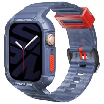 Skinarma Saido 2-in-1 Dėklas su Integruotu Dirželiu Apple Watch 45/44mm Tamsiai Mėlyna