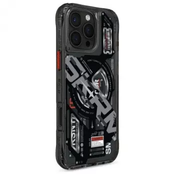 Skinarma Ekho Dėklas, skirtas iPhone 16 Pro 6,3 colio, su magnetiniu įkrovimu, juodas