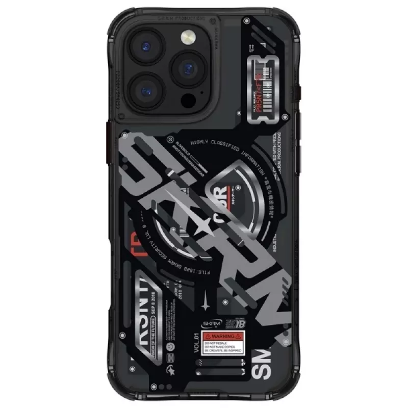 Skinarma Ekho Dėklas, skirtas iPhone 16 Pro 6,3 colio, su magnetiniu įkrovimu, juodas