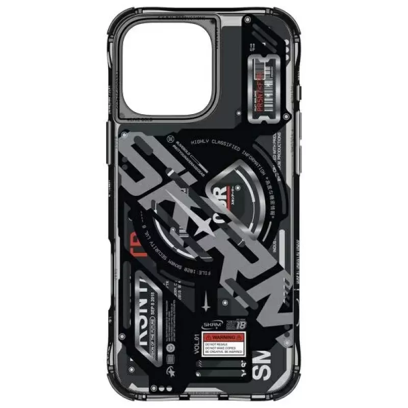 Skinarma Ekho Dėklas, skirtas iPhone 16 Pro 6,3 colio, su magnetiniu įkrovimu, juodas