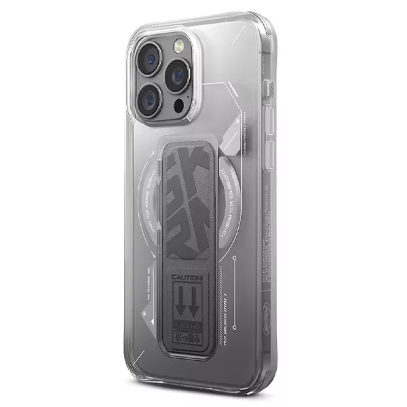 Skinarma Helio iPhone 16 Pro 6.3 colio magnetinis įkrovimo + laikiklio stovas dėklas Titanium