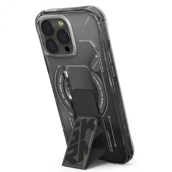 SKINARMA Helio iPhone 16 Pro 6.3 inch Magnetic Charging + Grip Stand Case Black