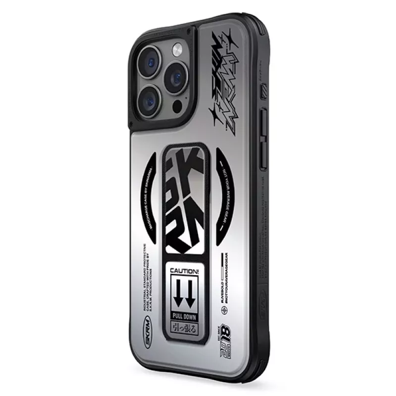 SKINARMA Kira Kobai iPhone 16 Pro 6.3 inch Magnetic Charging Grip Stand Case Chrome