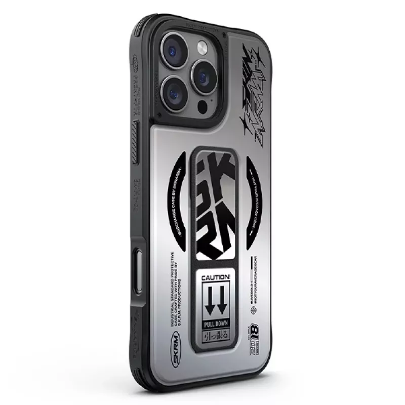 SKINARMA Kira Kobai iPhone 16 Pro 6.3 inch Magnetic Charging Grip Stand Case Chrome
