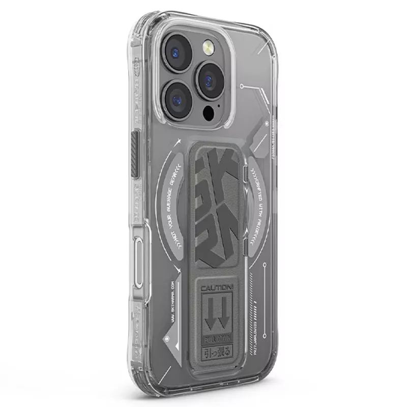 SKINARMA Helio Dėklas, skirtas iPhone 16 Pro Max 6.9 colio, magnetinis įkrovimas + rankenos stovas, Titanium