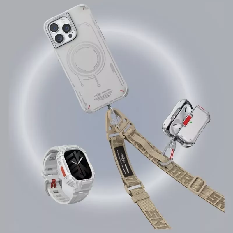 Dėklas Skinarma Mecha AirPods Pro 2, Frost Translucent
