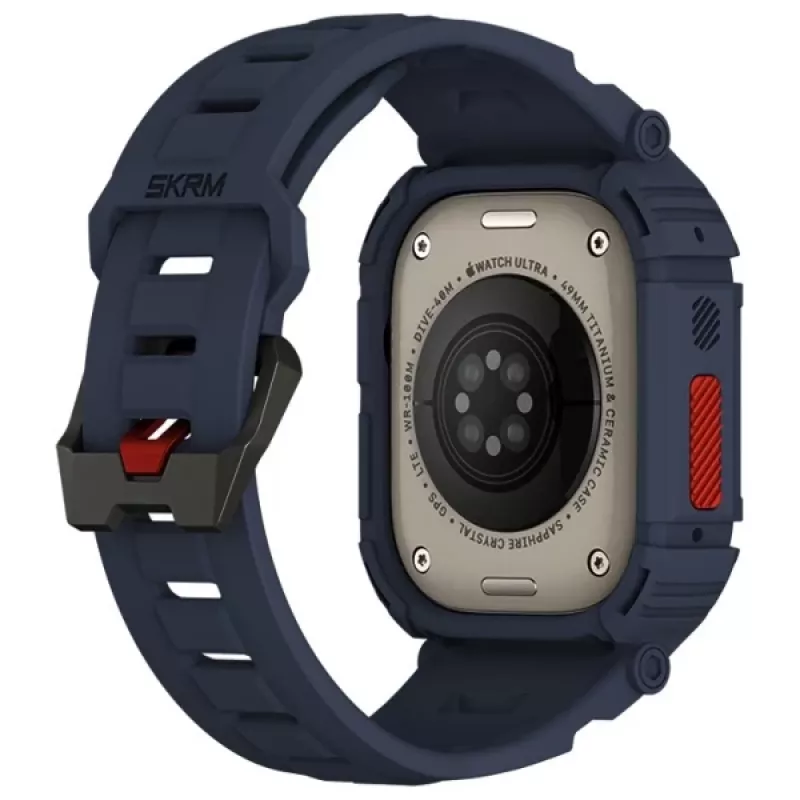 SKINARMA Mecha 2-in-1 Case with Strap for Apple Watch Ultra 49mm Navy Blue