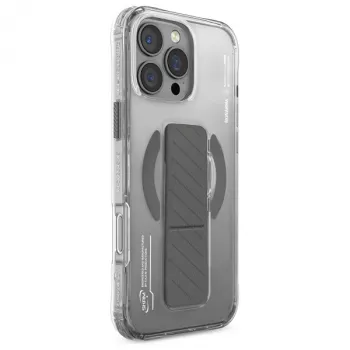 Skinarma Axon Dėklas, skirtas iPhone 16 Pro Max 6,9 colio, su magnetiniu įkrovimu ir rankenos stoveliu, titano spalvos