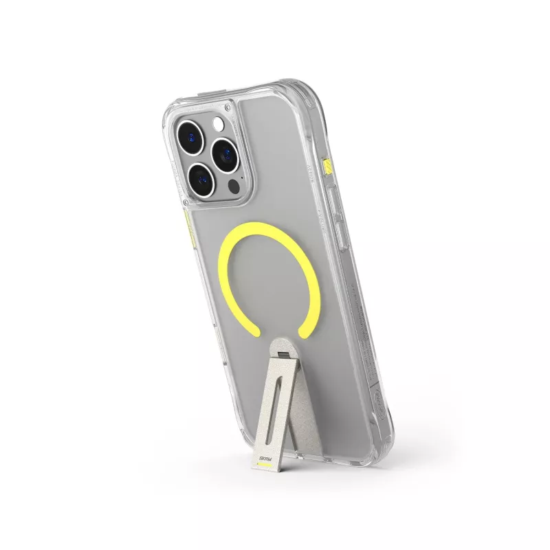 Dėklas Skinarma Helix Magnetic Charging 360 Rotating Stand Case, skirtas iPhone 16 Pro, permatomas
