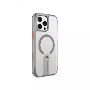 Skinarma Helix Case for iPhone 16 Pro, Magnetic Charging 360 Rotating Stand, Titanium