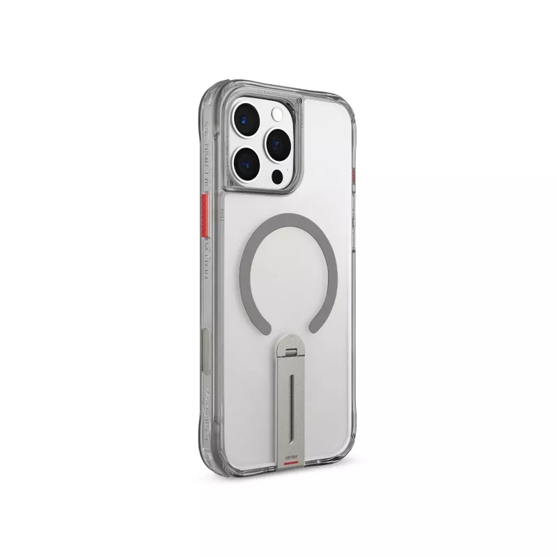 Skinarma Helix Case for iPhone 16 Pro, Magnetic Charging 360 Rotating Stand, Titanium