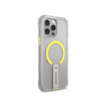 SKINARMA Helix Dėklas, skirtas iPhone 16 Pro Max, su magnetiniu įkrovimu ir 360° besisukančiu stovu, permatomas