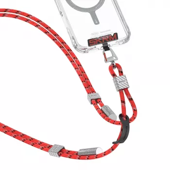 Skinarma Dyno Ve 2-in-1 Phone Lanyard with USB-C Charging Cable, 30 cm, Red