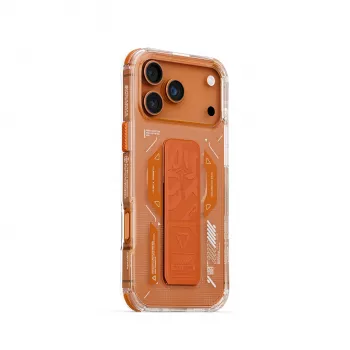 Skinarma Helio Case for iPhone 17 Pro Max Magnetic Charging + Grip Stand Orange
