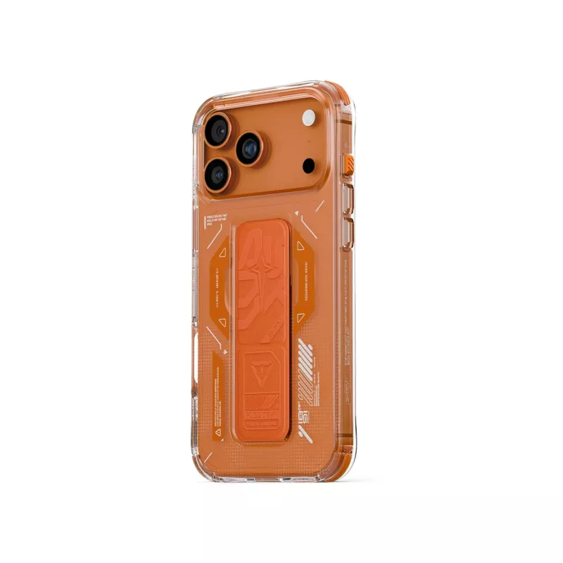 Skinarma Helio Case for iPhone 17 Pro Max Magnetic Charging + Grip Stand Orange