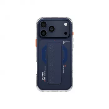 Skinarma Haxa Magnetinis Įkrovimo + Griebimo Stovo Dėklas, skirtas Apple iPhone 17 Pro Max, Mėlynas