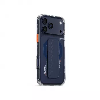Skinarma Haxa Magnetinis Įkrovimo + Griebimo Stovo Dėklas, skirtas Apple iPhone 17 Pro Max, Mėlynas