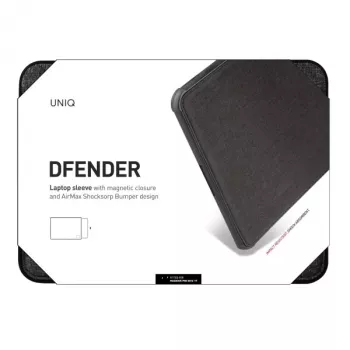 UNIQ Dfender Laptop Sleeve 16 inch Charcoal Black