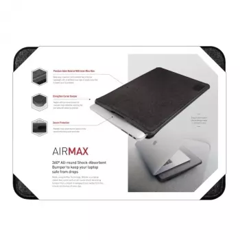 UNIQ Dfender Laptop Sleeve 16 inch Charcoal Black