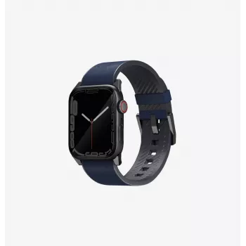 UNIQ Straden Leather Hybrid Strap for Apple Watch 42/44/45/49mm Blue