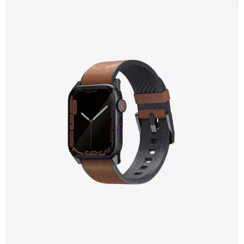 UNIQ Straden Leather Hybrid Strap for Apple Watch 42/44/45/49mm Blue