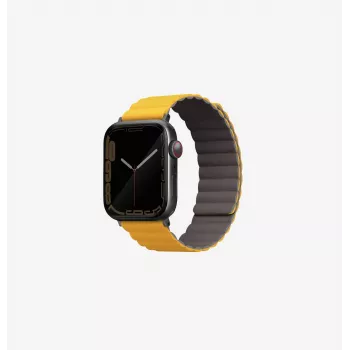UNIQ Revix Reversible Magnetic Strap for Apple Watch Series 1/2/3/4/5/6/7/8/9/SE/SE2/SE3/Ultra/Ultra 2/Ultra 3 42/44/45/49mm - Mustard/Khaki