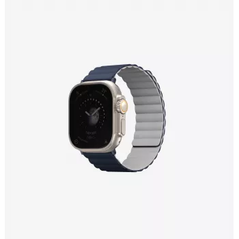 UNIQ Revix Reversible Magnetic Strap for Apple Watch Series 1/2/3/4/5/6/7/8/9/SE/SE2/SE3/Ultra/Ultra 2/Ultra 3 42/44/45/49mm - Mustard/Khaki