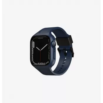 UNIQ Monos 2in1 Apple Watch dirželis su dėklu Series 4/5/6/7/8/9/SE/SE2/SE3 44/45mm Marine Blue