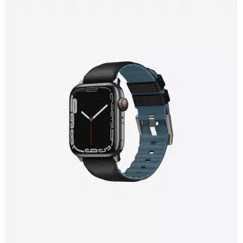 UNIQ Linus Apple Watch Strap Series 1/2/3/4/5/6/7/8/9/SE/SE2/SE3 38/40/41mm Airosoft Silicone Midnight Black
