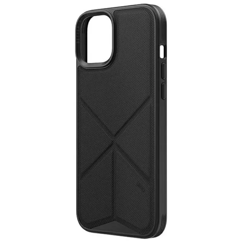 Dėklas UNIQ Transforma, skirtas iPhone 14 Plus / 15 Plus 6.7 colio, Magclick įkrovimas, Ebony Black (juodmedžio juoda)